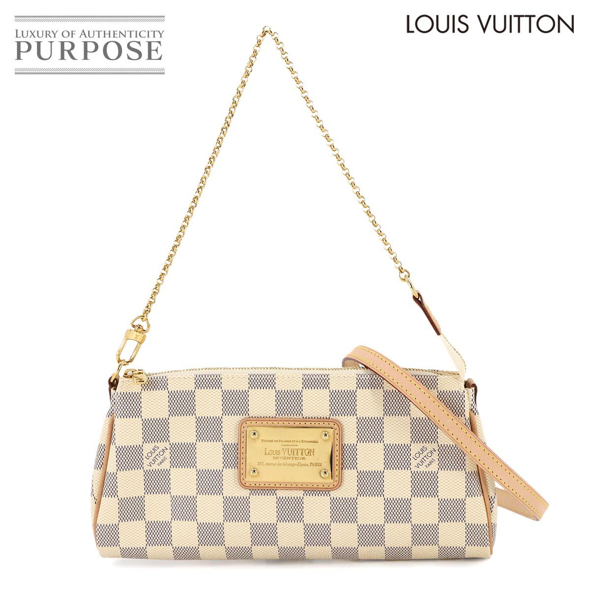 ルイ ヴィトン LOUIS VUITTON ダミエ アズール エヴァ 2 way ハンド ショルダー バッグ N 55214 Damier Azur Eva