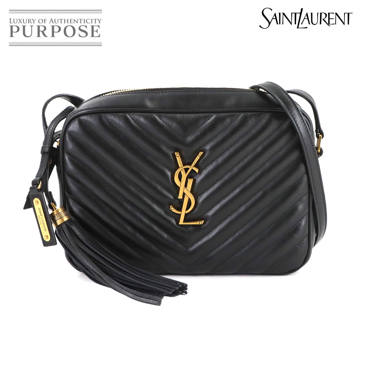 ♥ 展示品 サンローラン SAINT LAURENT ルー カメラ バッグ ショルダー レザー ブラック 574494 ゴールド 金具