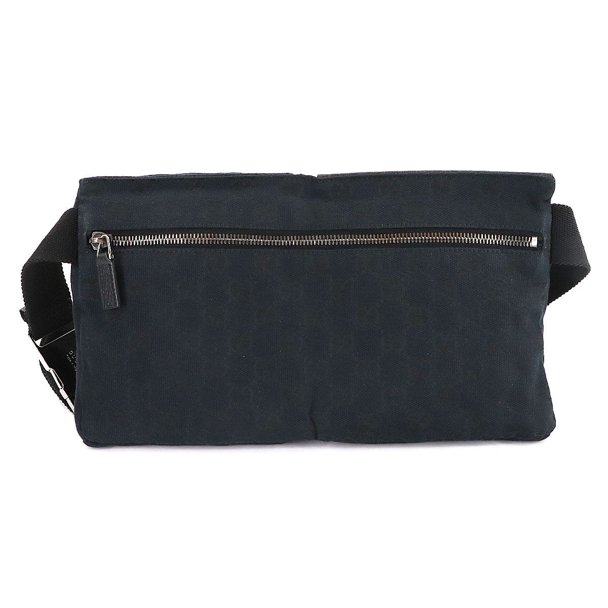 GUCCI ボディバッグ ブラック　ウエストバッグ グッチ GUCCI GGキャンバス ウエスト ポーチ ボディ バッグ レザー