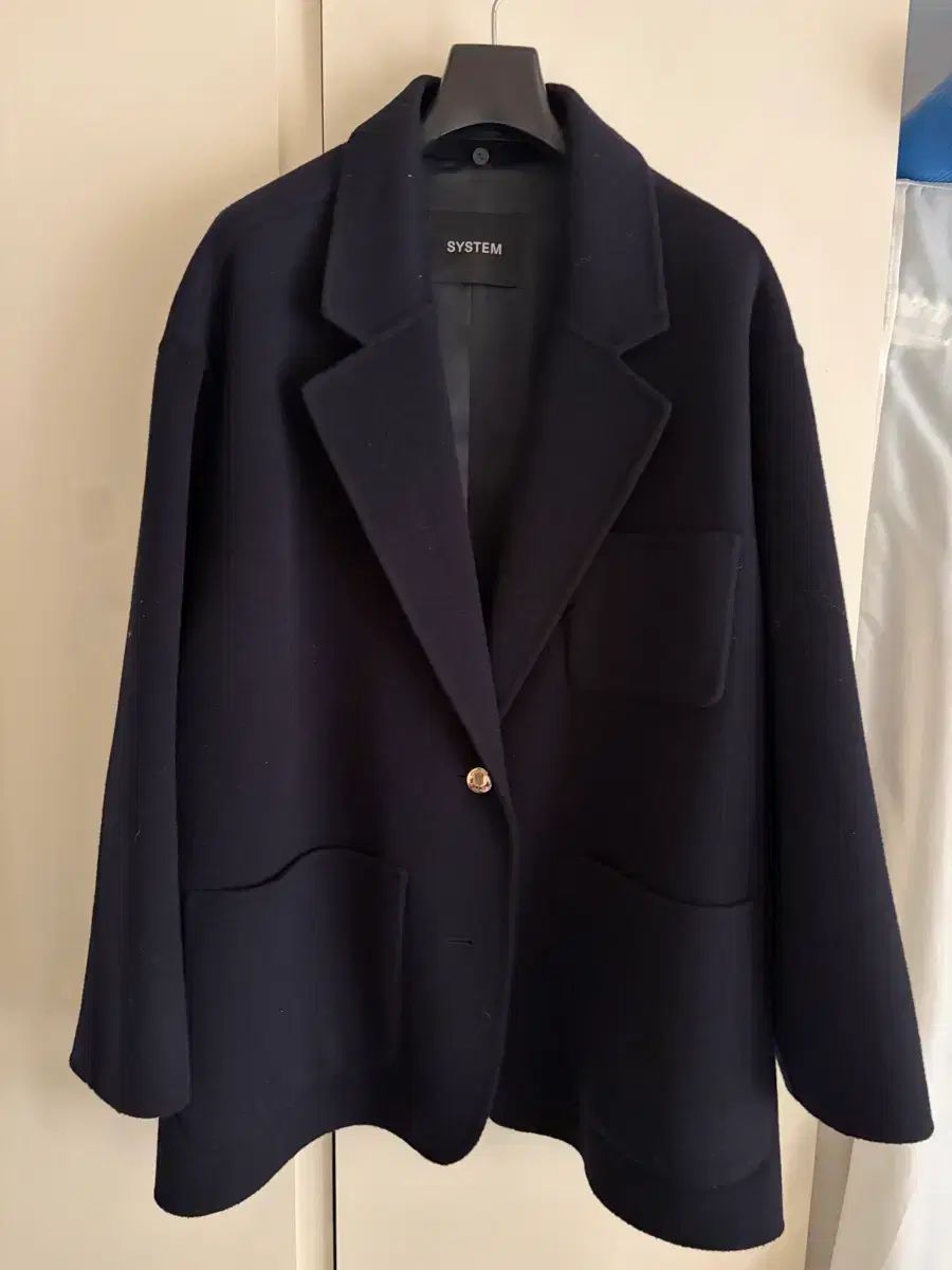 ほぼ |SYSTEM ウール カシミア ハンドメイド|オーバーサイズ|タグ55|55-77