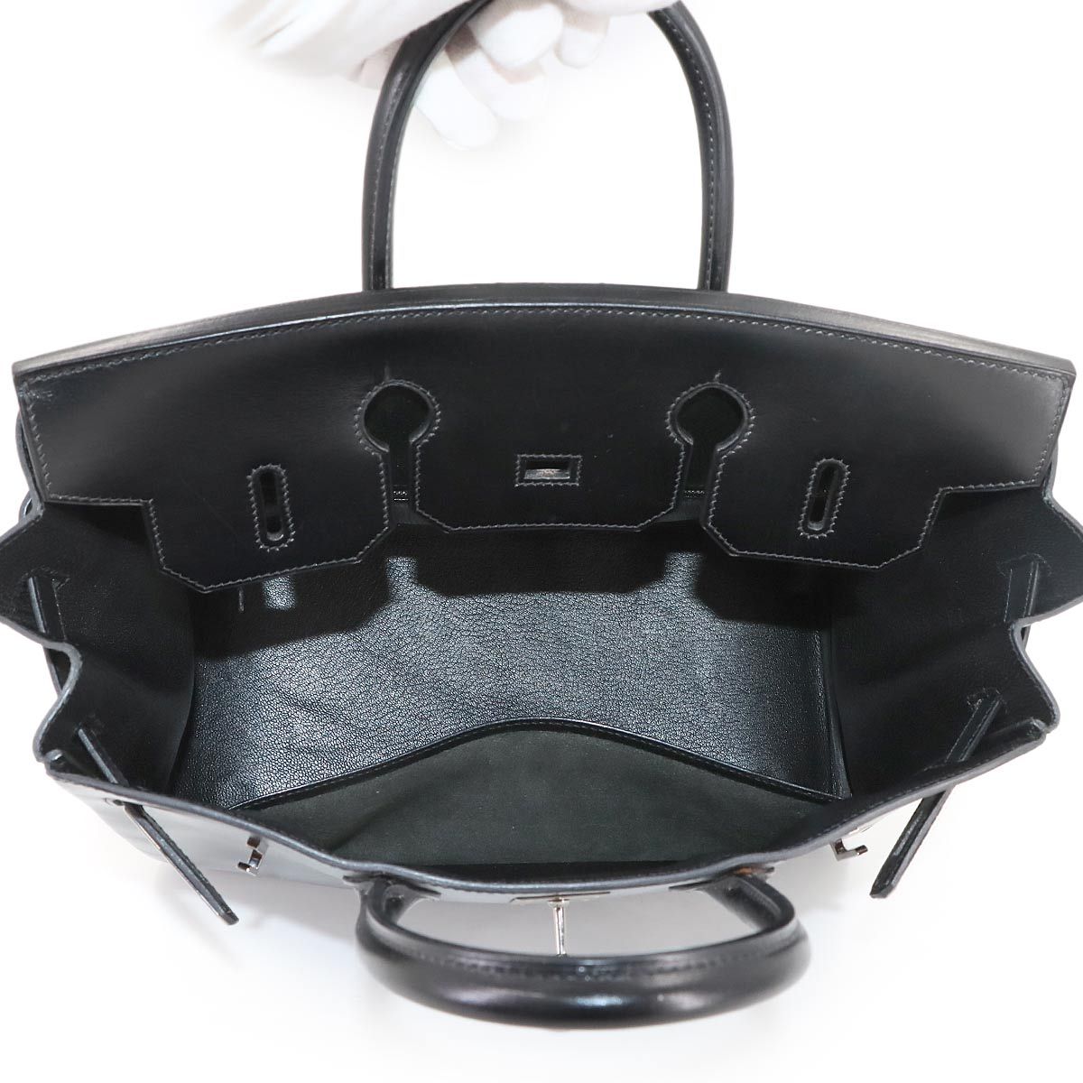 新品同様 エルメス HERMES オータクロア 32 ボックスカーフ ブラック 