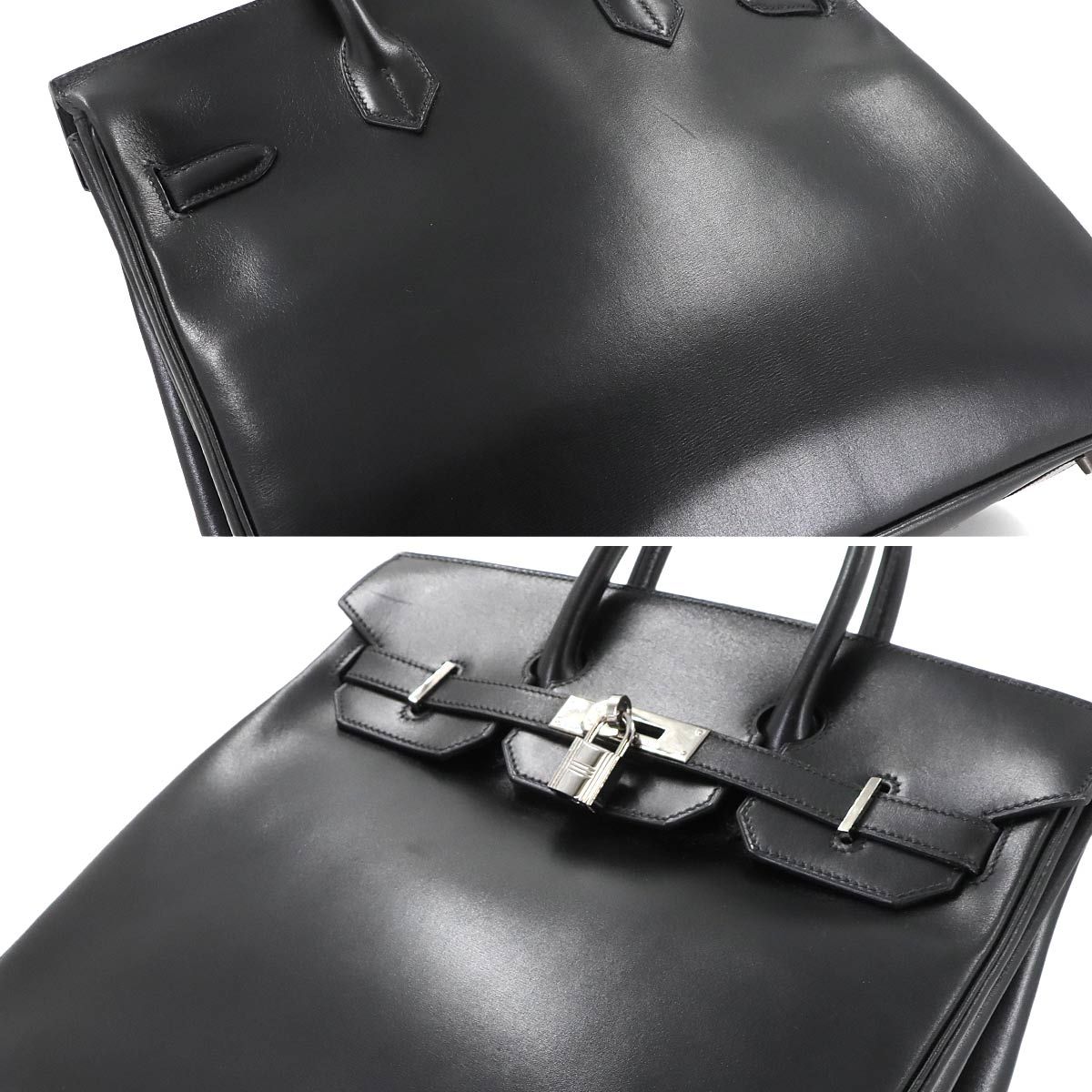 新品同様 エルメス HERMES オータクロア 32 ボックスカーフ ブラック 