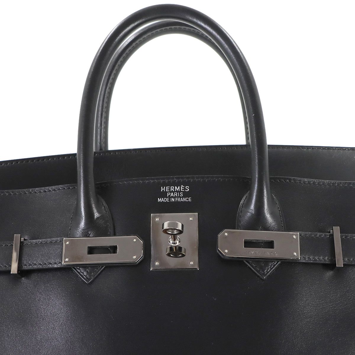 新品同様 エルメス HERMES オータクロア 32 ボックスカーフ ブラック 