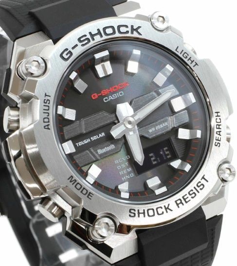 スマートウォッチ メンズ Gショック 600型 ソーラー ケース幅40 mm Gスチール ポリウレタンベルト シルバー|ブラック色 G-SHOCK