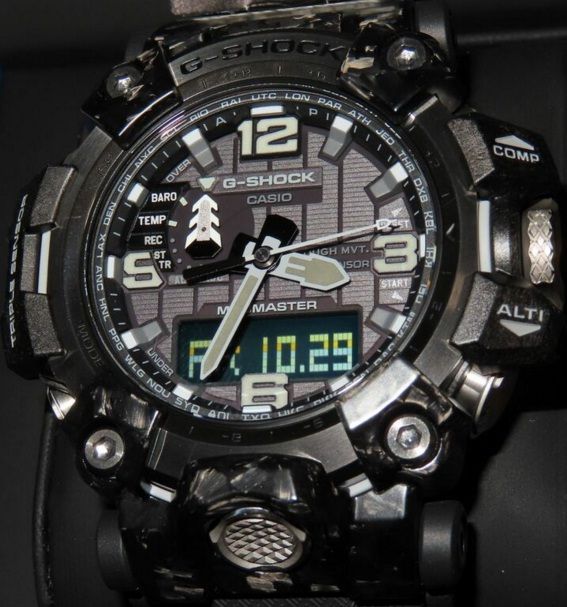 腕時計 メンズ Gショック 2000型 電波 ソーラー ケース幅55 mm マッドマスター ポリウレタンベルト シルバー|ブラック色 G-SHOCK