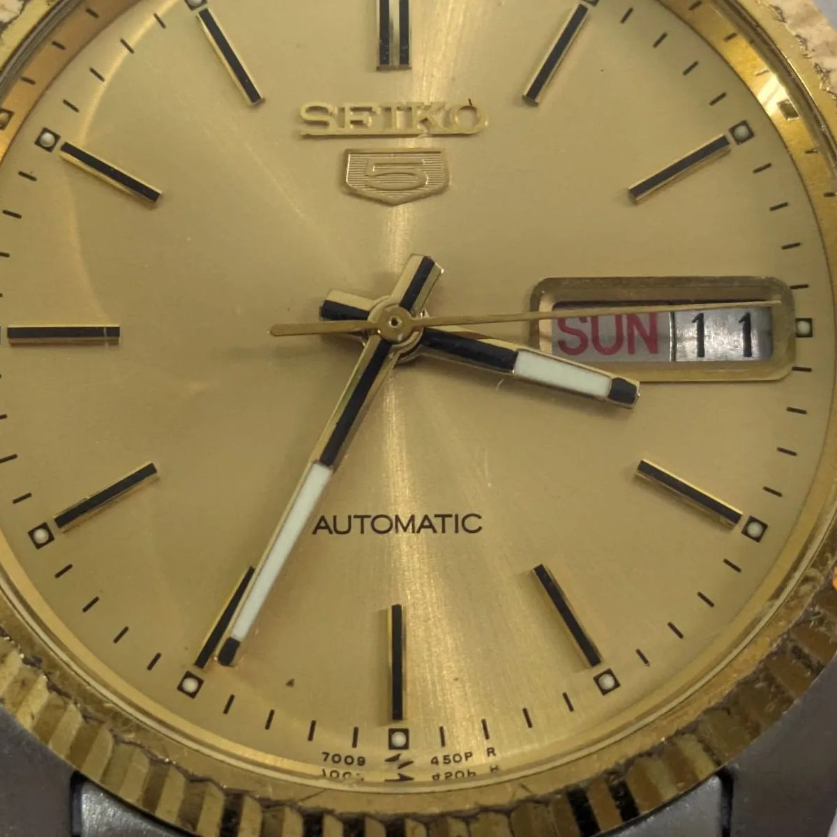 【稼動品】SEIKO 5 7009-3110 自動巻き時計 ゴールド SEIKO セイコー5 7009-3110 自動巻き デイデイト 稼動品 SEIKO 5 7009
