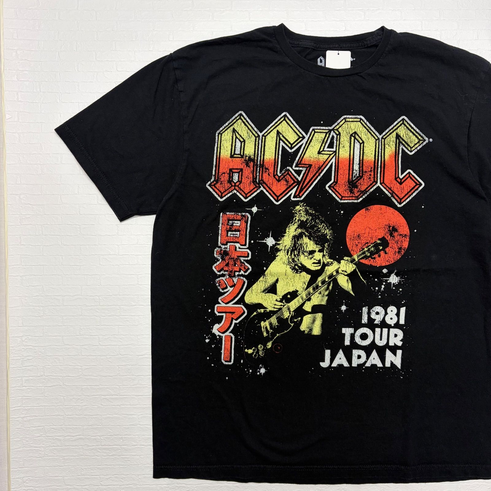 AC/DC Tシャツ 黒 L 日本ツアー 1981 TOUR JAPAN 復刻 両面プリント