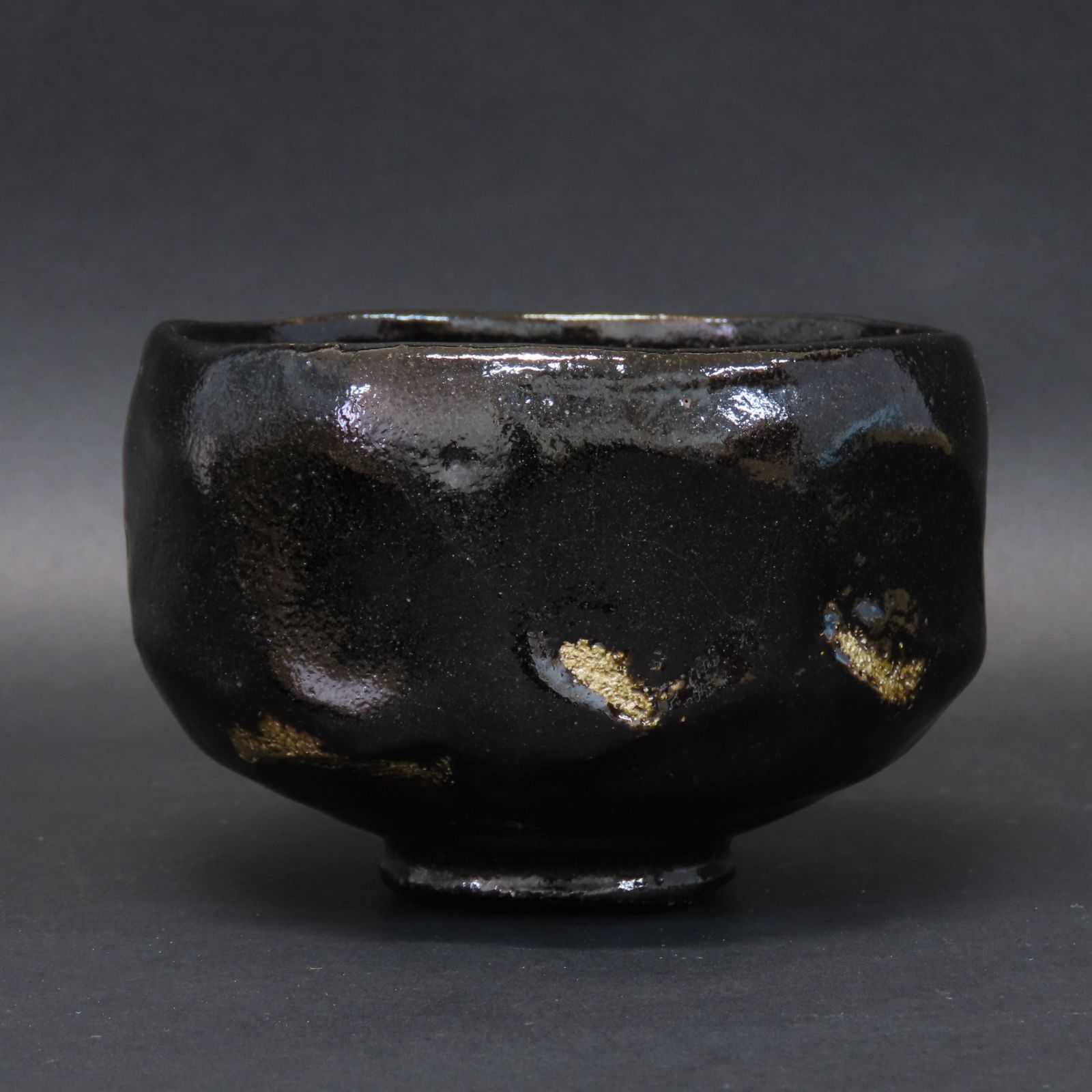 02s62 美品 佐々木松楽 真作保証 茶道具 黒楽茶碗「銘：喫茶去」大徳寺