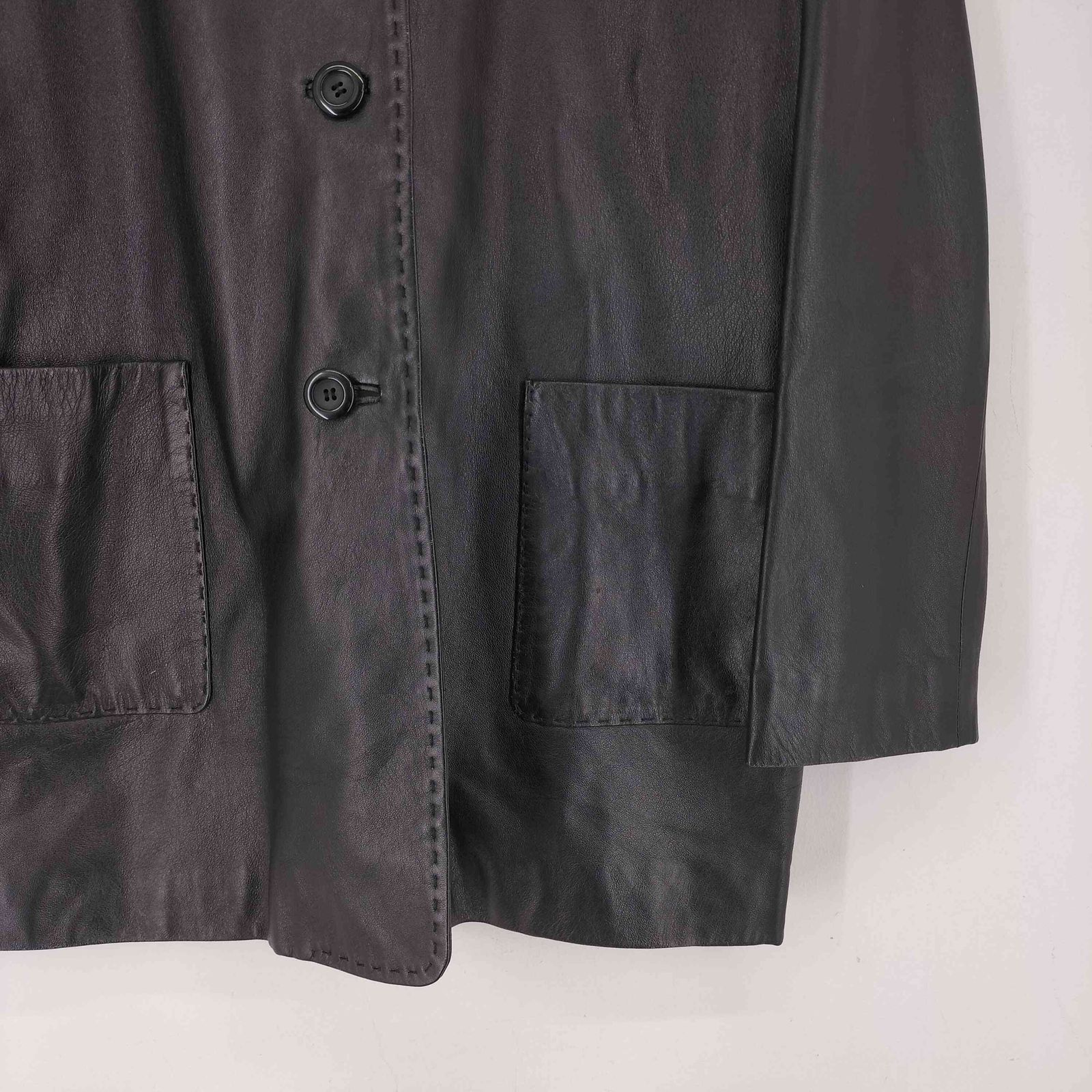 ユーズドフルギ USED古着 羊革レザーカーコート レディース 11 - メルカリ