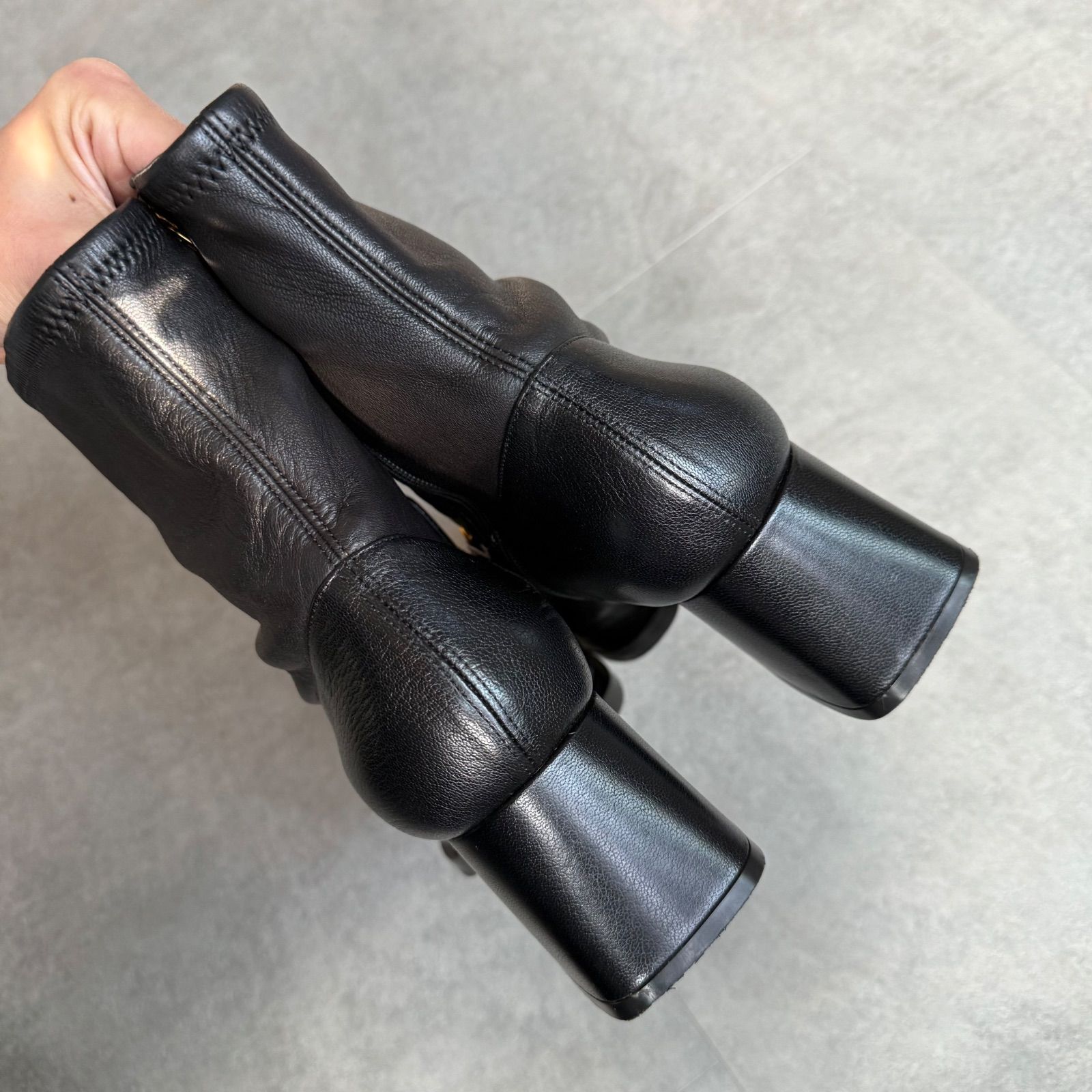 美品 GUCCI グッチ ホースビットブーツ レザー ブラック ゴールド金具