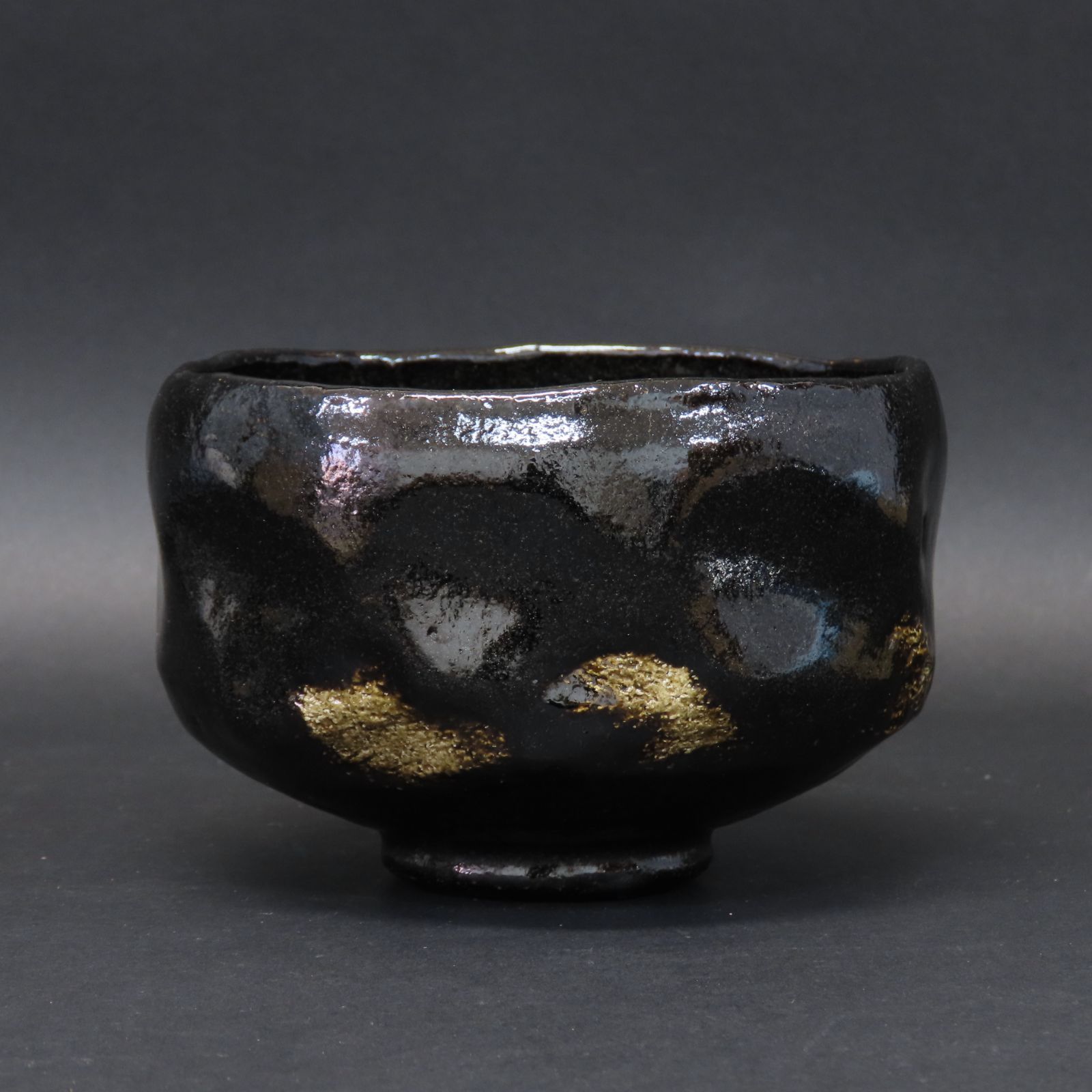 02s63 美品 佐々木松楽 真作保証 茶道具 黒楽茶碗「銘：丹頂」大徳寺