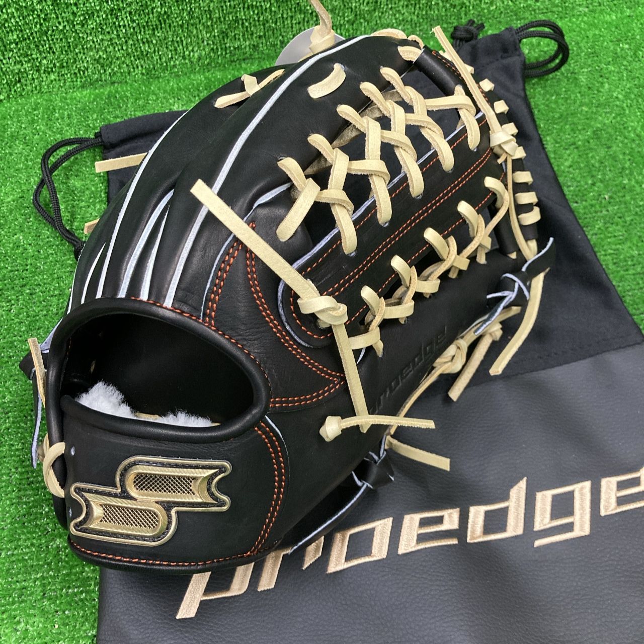 SSK 品 プロエッジ 硬式用グラブ ブラック 外野手用 キップレザー