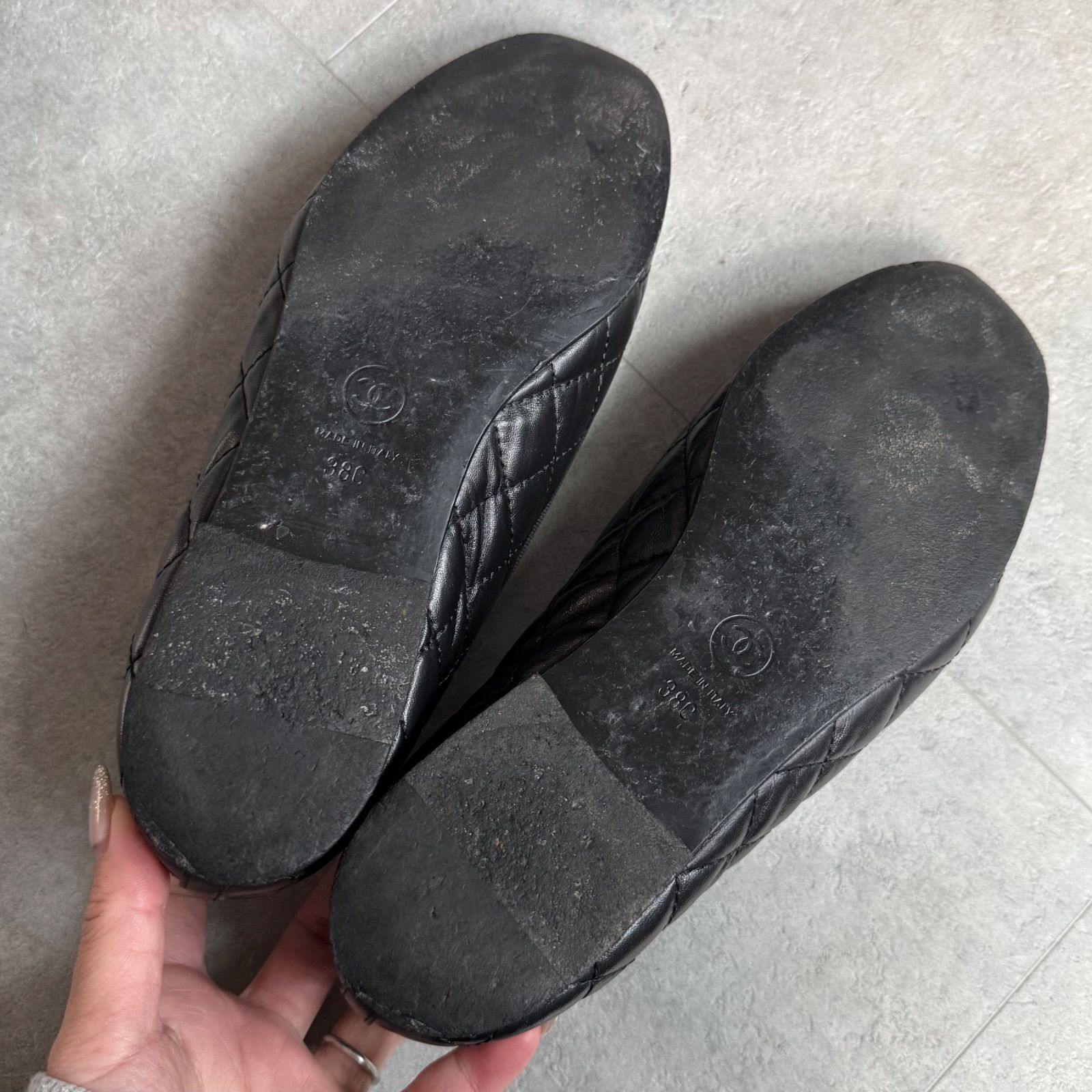 CHANEL　シャネル　マトラッセ　バレエシューズ　リボン　ココマーク CHANEL シャネル マトラッセ バレエシューズ リボン ココマーク CHANEL