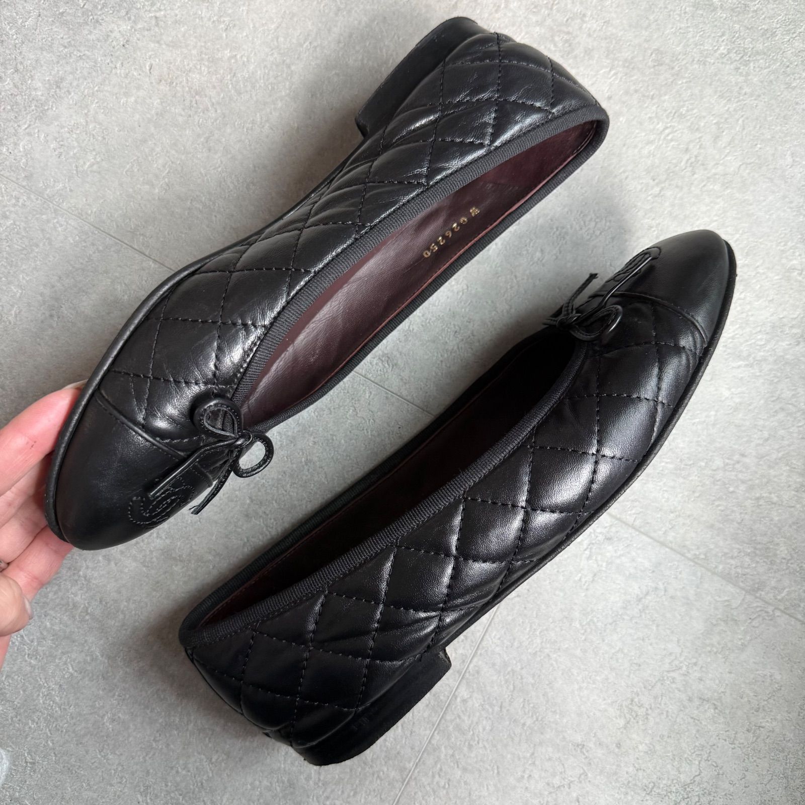 CHANEL　シャネル　マトラッセ　バレエシューズ　リボン　ココマーク CHANEL シャネル マトラッセ バレエシューズ リボン ココマーク CHANEL