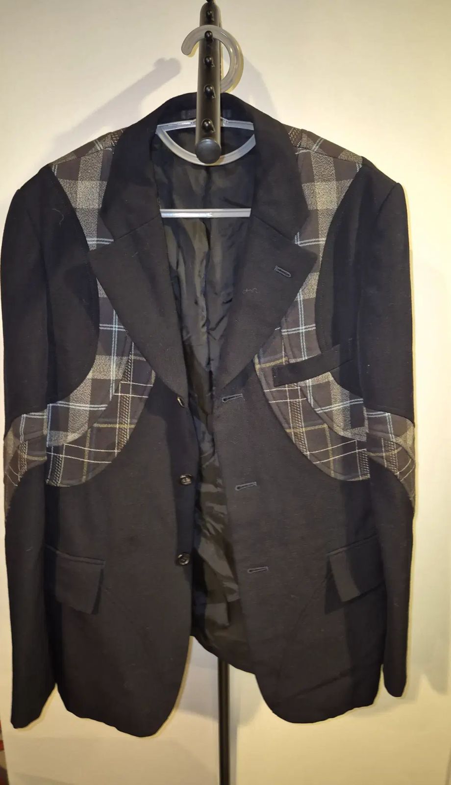 COMME des GARCONS オム プリュス 3ボタン チェックバイカラー ブレーザー