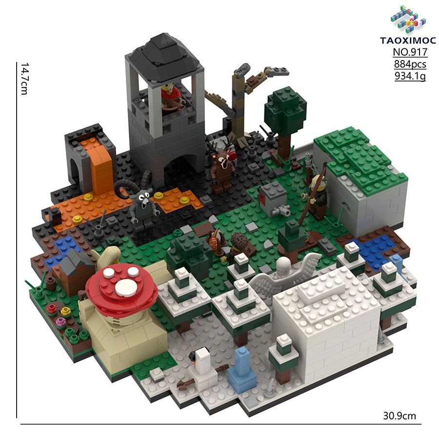 99 Nights in the Forest レゴ 互換 ブロック 884 PCS 子供 プレゼントウィキ トナカイ ブラウン グレー おもちゃ グッズ プレゼント Roblox ロブロックス NO 917 収納バケツ付き