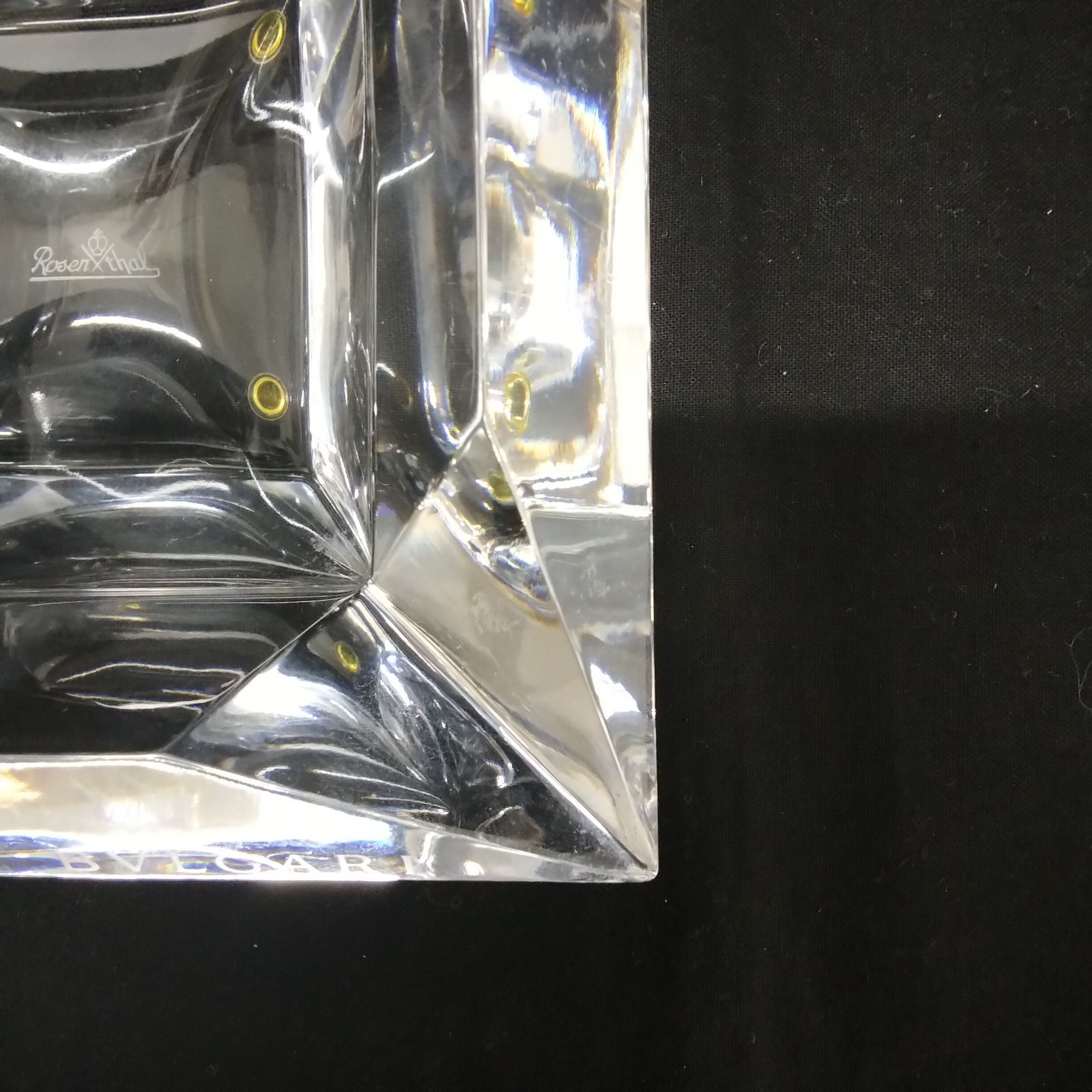 BVLGARI ブルガリ 灰皿 小物入れ ローゼンタール製 四角形 収納袋付 箱