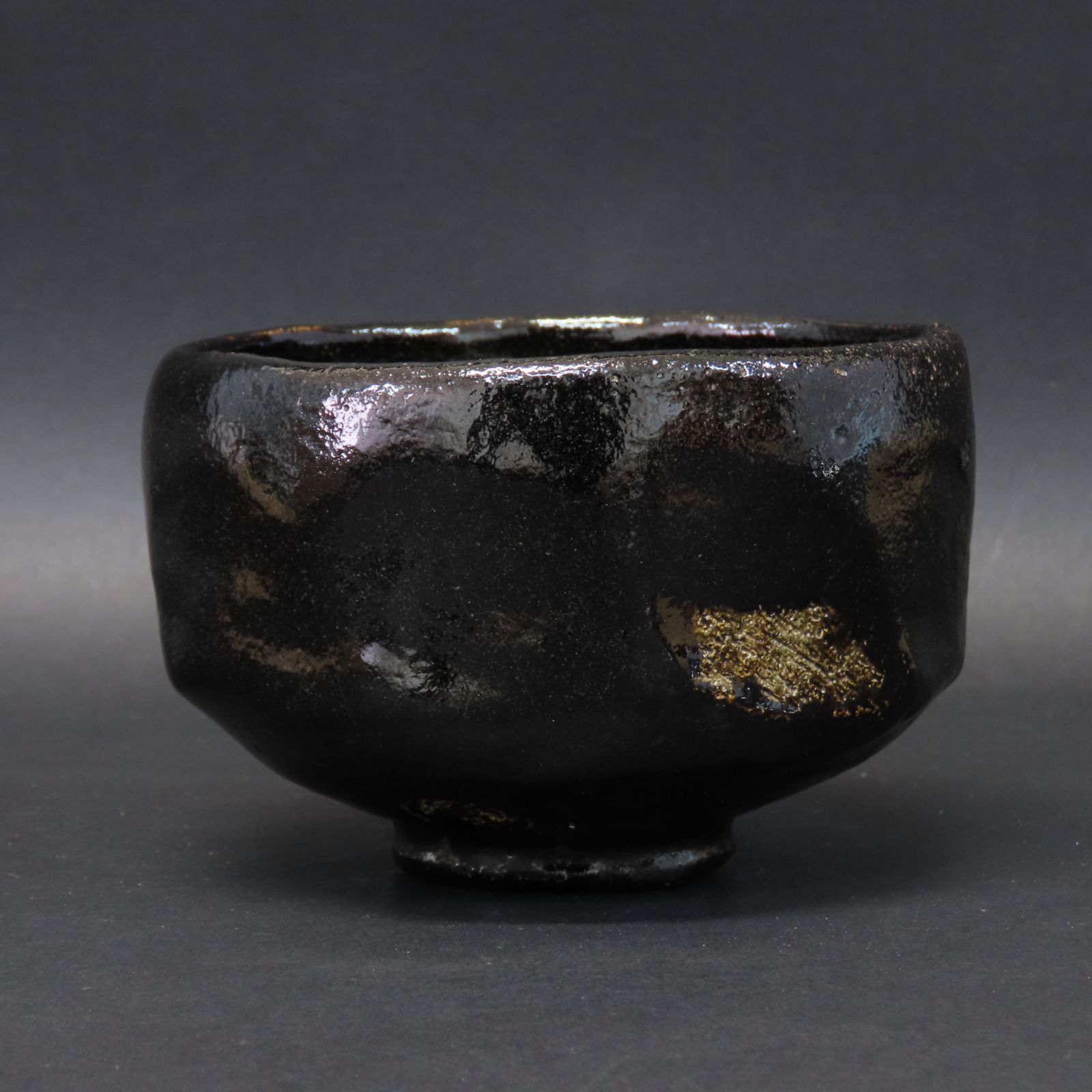 02s64 美品 佐々木松楽 真作保証 茶道具 黒楽茶碗「銘：閑居」大徳寺