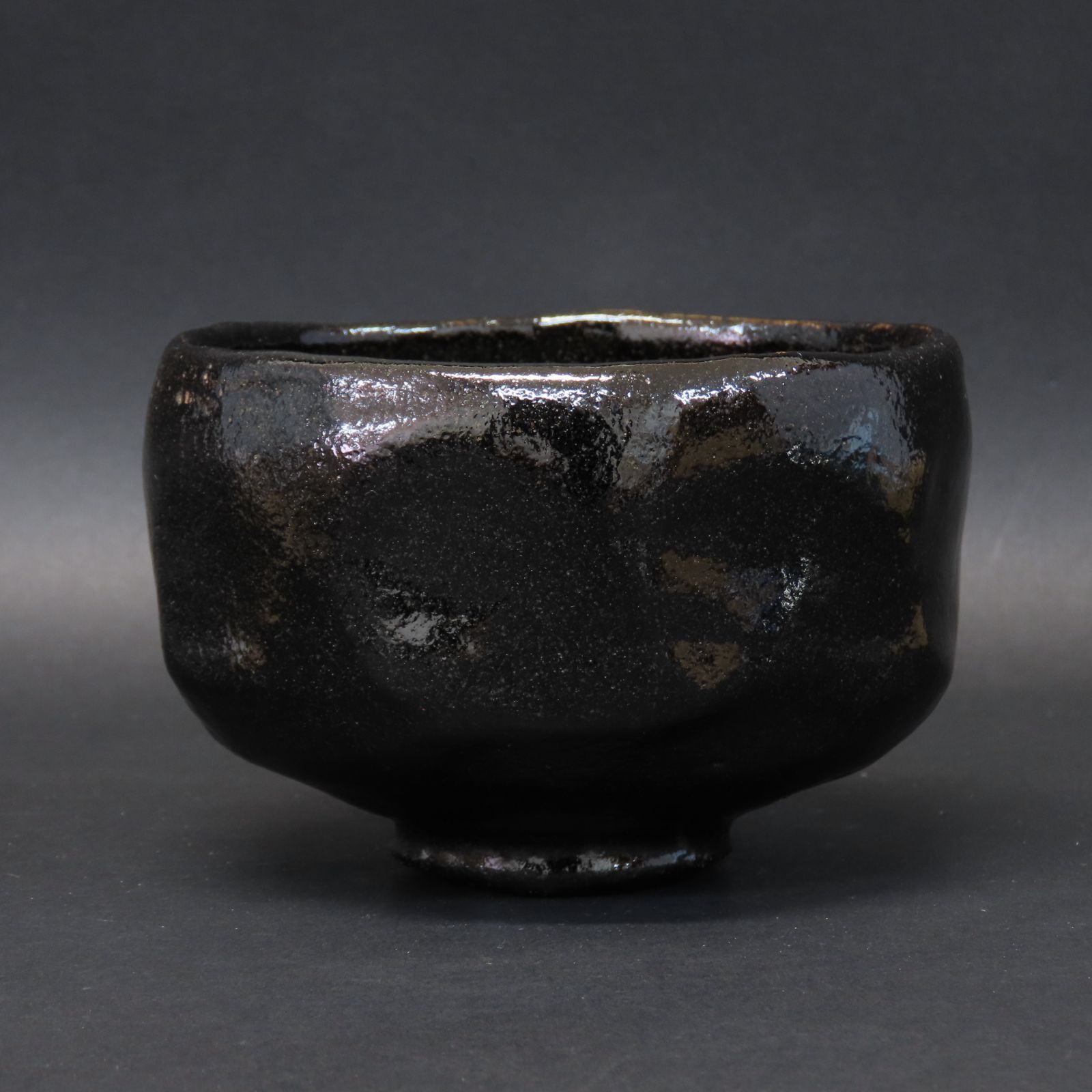 02s64 美品 佐々木松楽 真作保証 茶道具 黒楽茶碗「銘：閑居」大徳寺