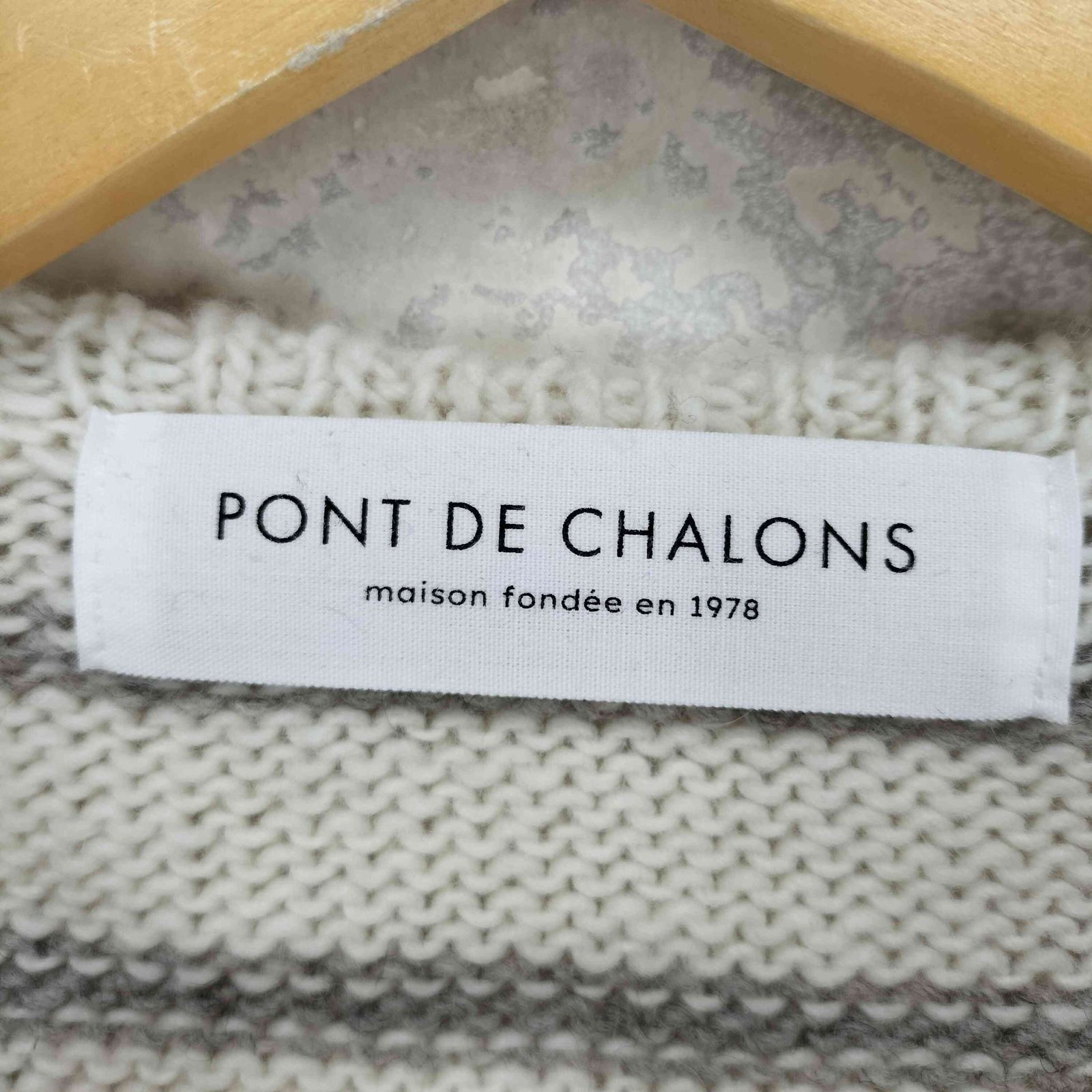 ユーズドフルギ USED古着 ハートパッチボーダーニットプルオーバー