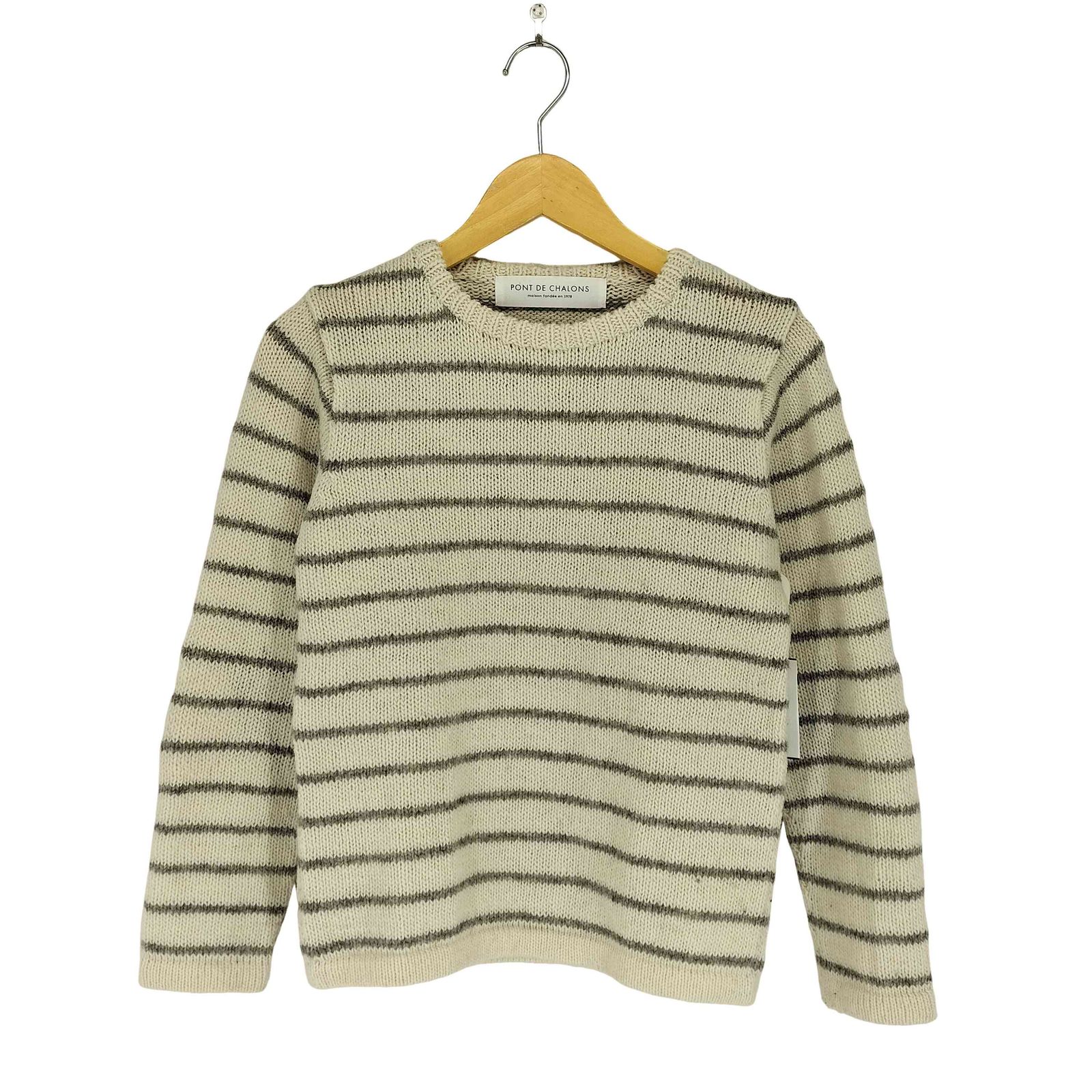 ユーズドフルギ USED古着 ハートパッチボーダーニットプルオーバー