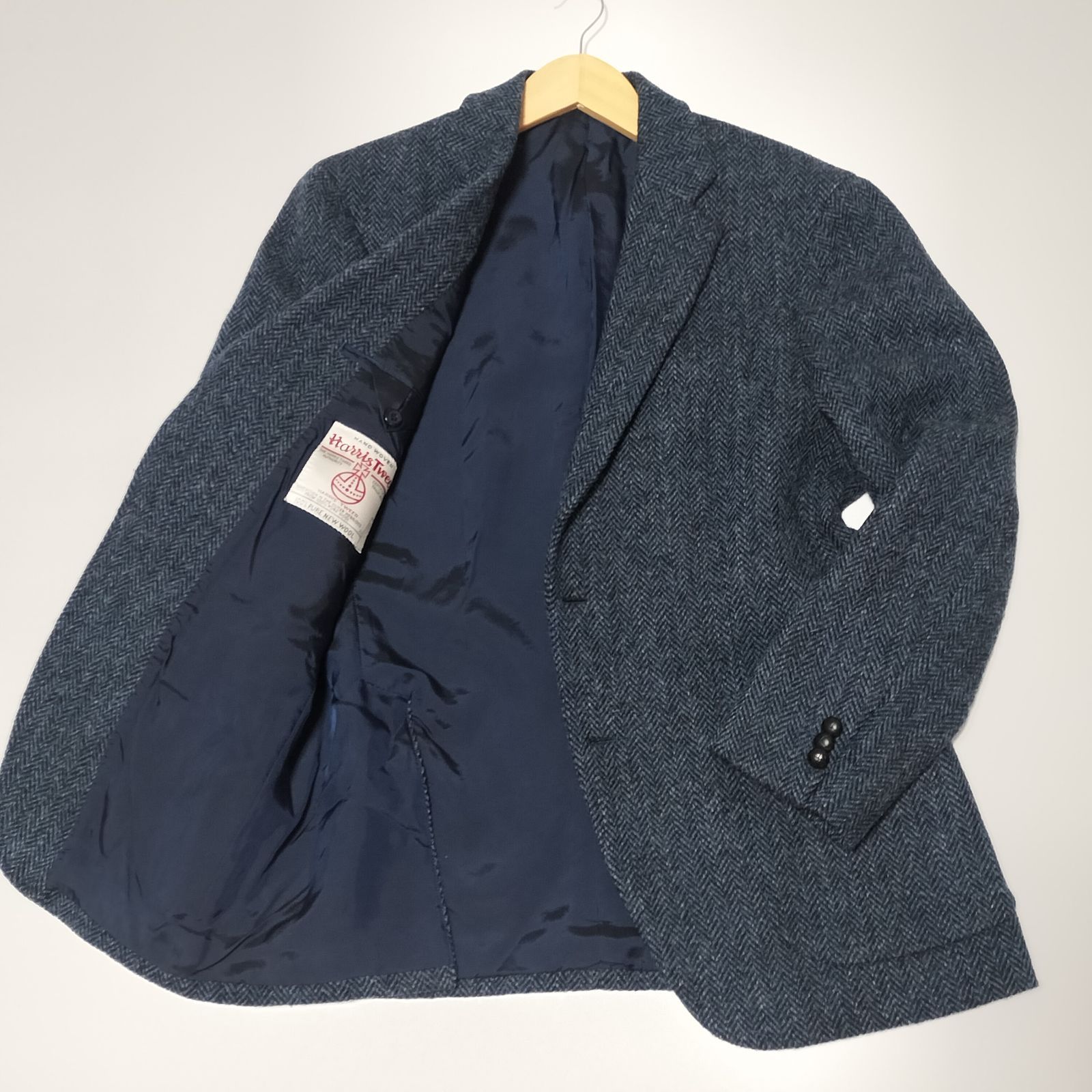 美品】Harriss Tweed ヘリーンボーン ウール テーラードジャケット 46