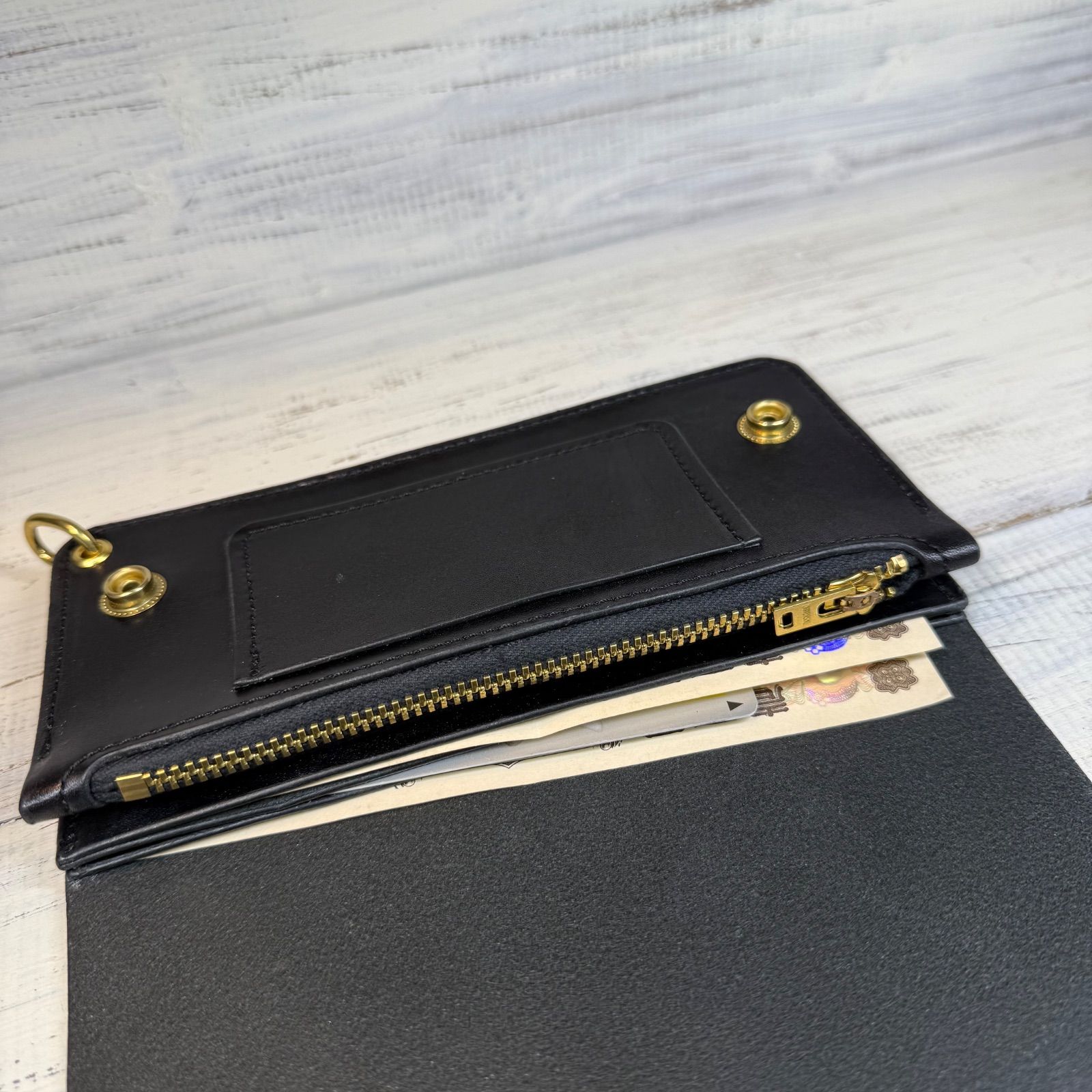 【トラッカーウォレット ロング 3層】 ブライドル ゴールド universal トラッカーウォレット ロング 3層】 ブラック ゴールド universal