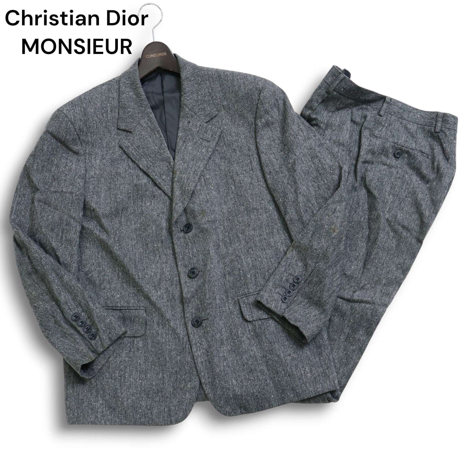 Christian Dior　クリスチャンディオール　スーツ　セットアップ　灰系 Christian Dior】クリスチャンディオール ダブルウールセットアップ