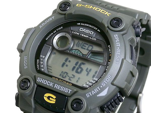 腕時計 メンズ Gショック 7900型 クォーツ ケース幅50 mm ポリウレタンベルト カーキ|シルバー色 G-SHOCK
