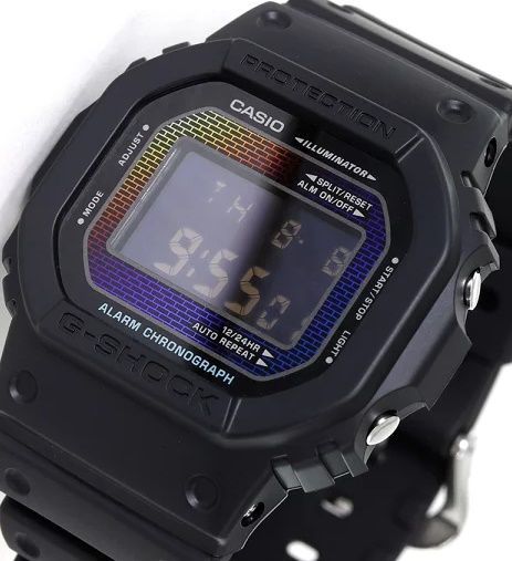 腕時計 メンズ Gショック 5600型 クォーツ ケース幅40 mm スピードモデル ポリウレタンベルト ブラック|ブルー色 G-SHOCK