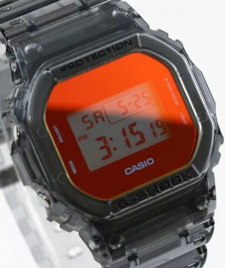 腕時計 メンズ Gショック 5600型 クォーツ ケース幅40 mm スピードモデル ポリウレタンベルト クリアブラック|レッド色 G-SHOCK