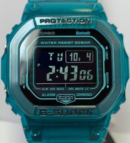 スマートウォッチ メンズ Gショック 5600型 クォーツ ケース幅40 mm スピードモデル ポリウレタンベルト クリアライトブルー|ブラック色 G-SHOCK