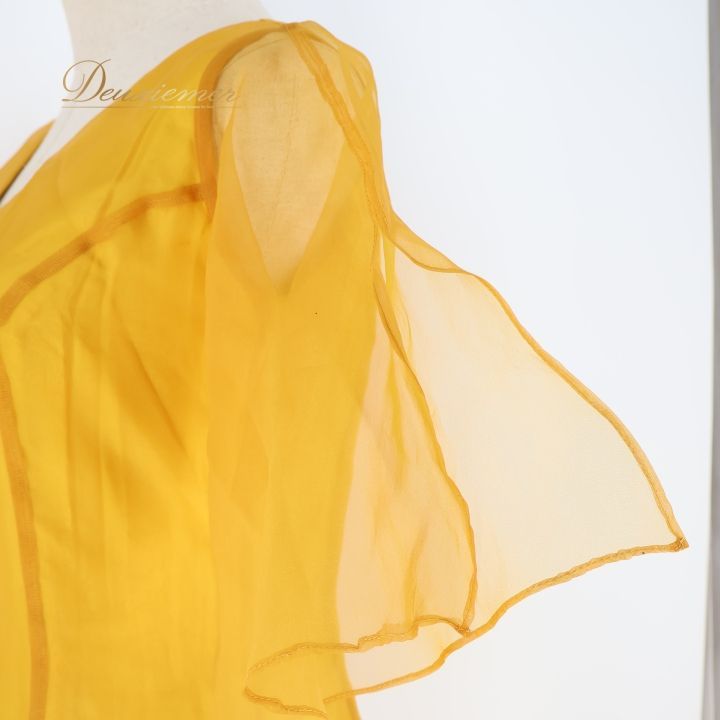 フラメンコ 衣装 ワンピース ドレス パーティドレス からし色 山吹色