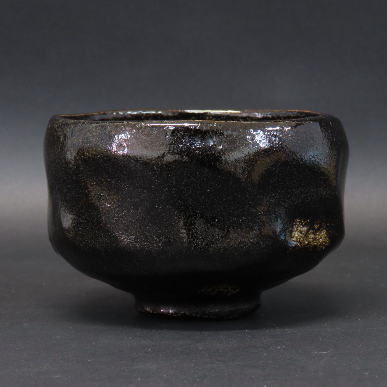 02s66 佐々木松楽 真作保証 茶道具 黒楽茶碗「銘：洗心」大徳寺雲林院
