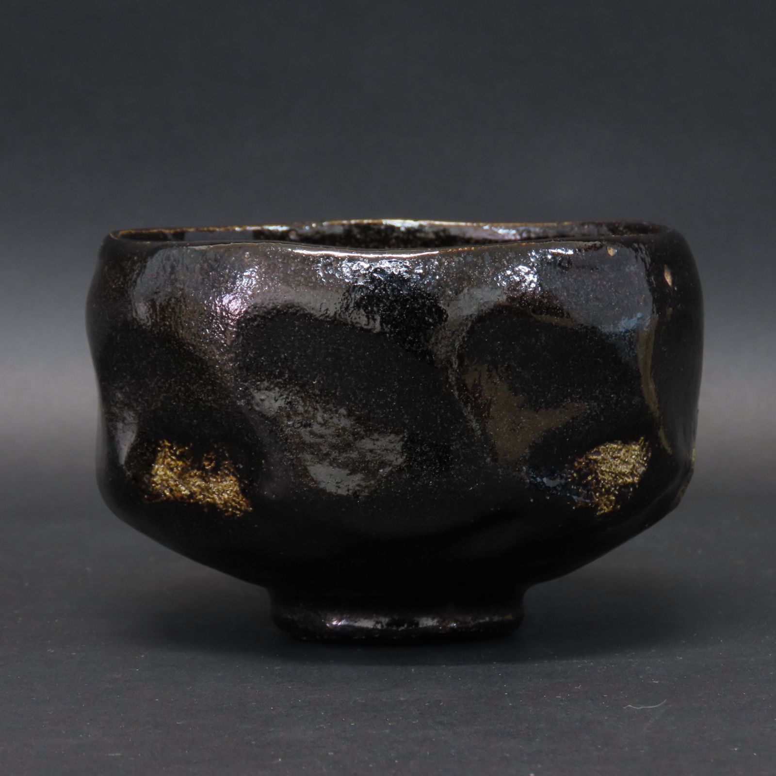 02s66 佐々木松楽 真作保証 茶道具 黒楽茶碗「銘：洗心」大徳寺雲林院