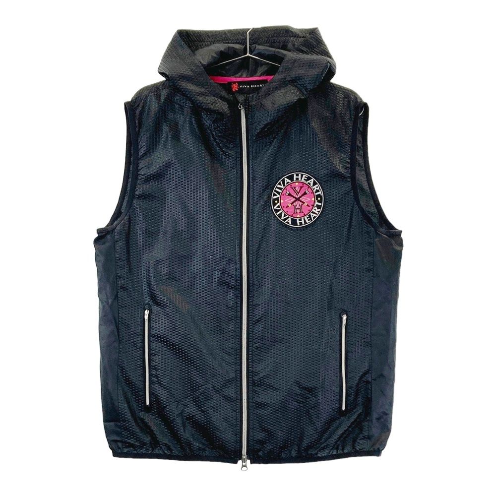 サイズ：50 VIVA HEART ビバハート フード付 ジップベスト 薄手