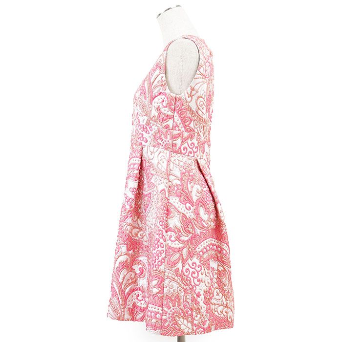 DOLCE&GABBANA ドルチェアンドガッバーナ ワンピース 50 ホワイト/ピンク/グリーン レディース 極美品】DOLCE&GABBANA ドルチェ＆ガッバーナ ワンピース メタリック