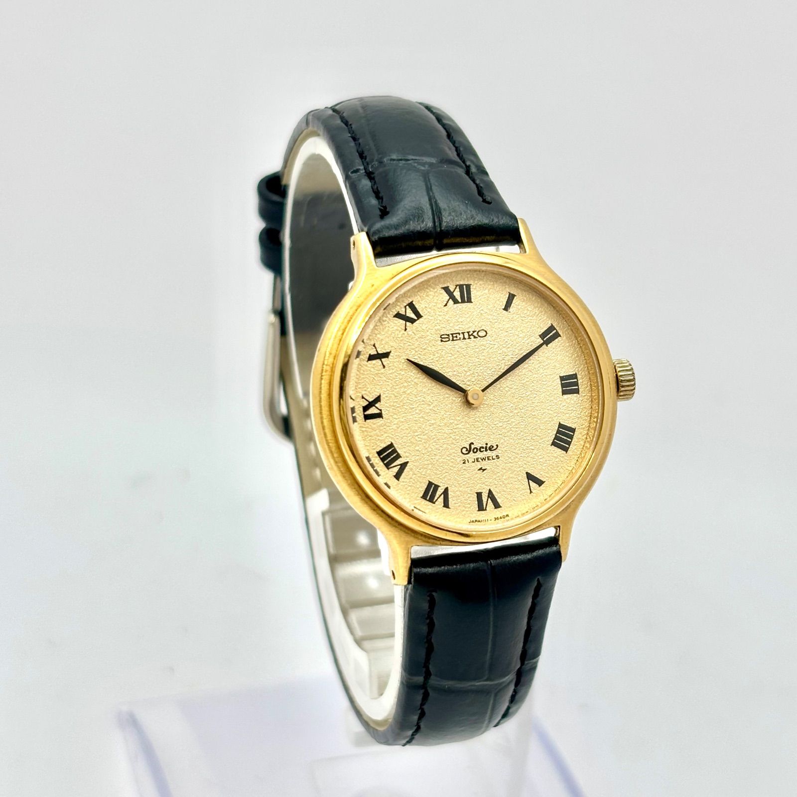 稼働】SEIKO セイコー Socie ソシエ 機械式 手巻き ゴールド