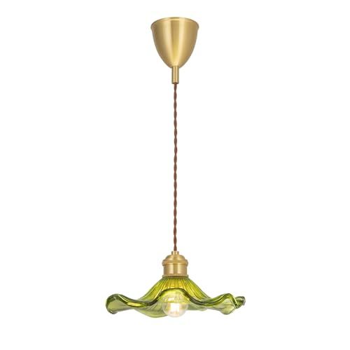 新品】真鍮 グラス シェード ペンダントライト オシャレ 昭和レトロ