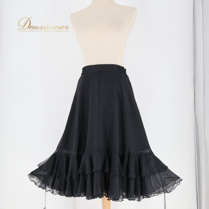 チャコット　社交ダンス　スカート 社交ダンス 衣装 チャコット Chacott スカート ラテン 黒 レース