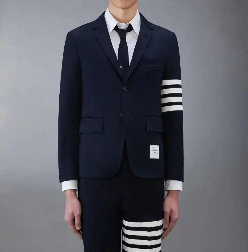 トム ブラウン アンコンストラクテッド 4バー コットン ジャケット ネイビー