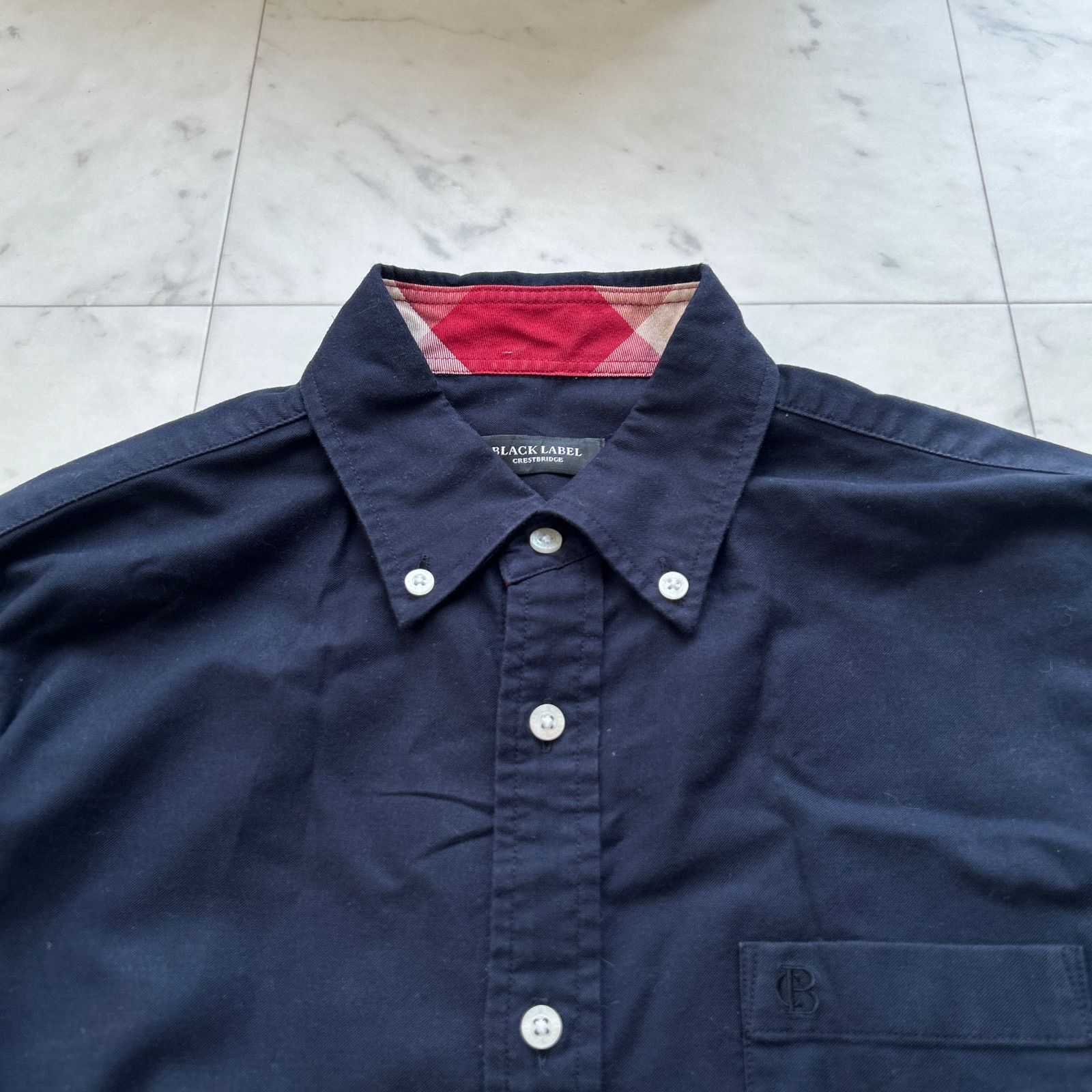 ブラックレーベルクレストブリッジ シャツ 長袖 ダークネイビー M