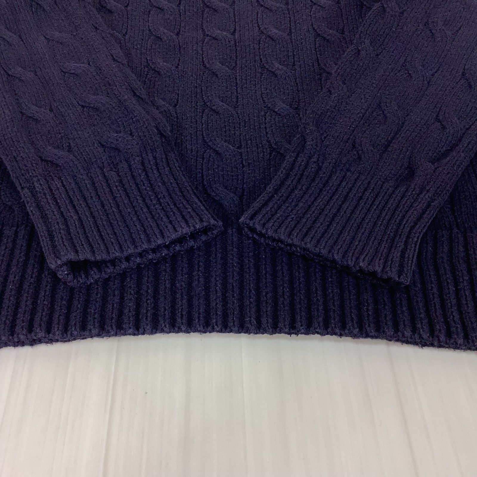 新品✨ポロラルフローレン✨ケーブルニット　ネイビー　XLサイズ　コットン　刺繍 POLO RALPH LAUREN（ポロ・ラルフローレン） ケーブルニット セーター
