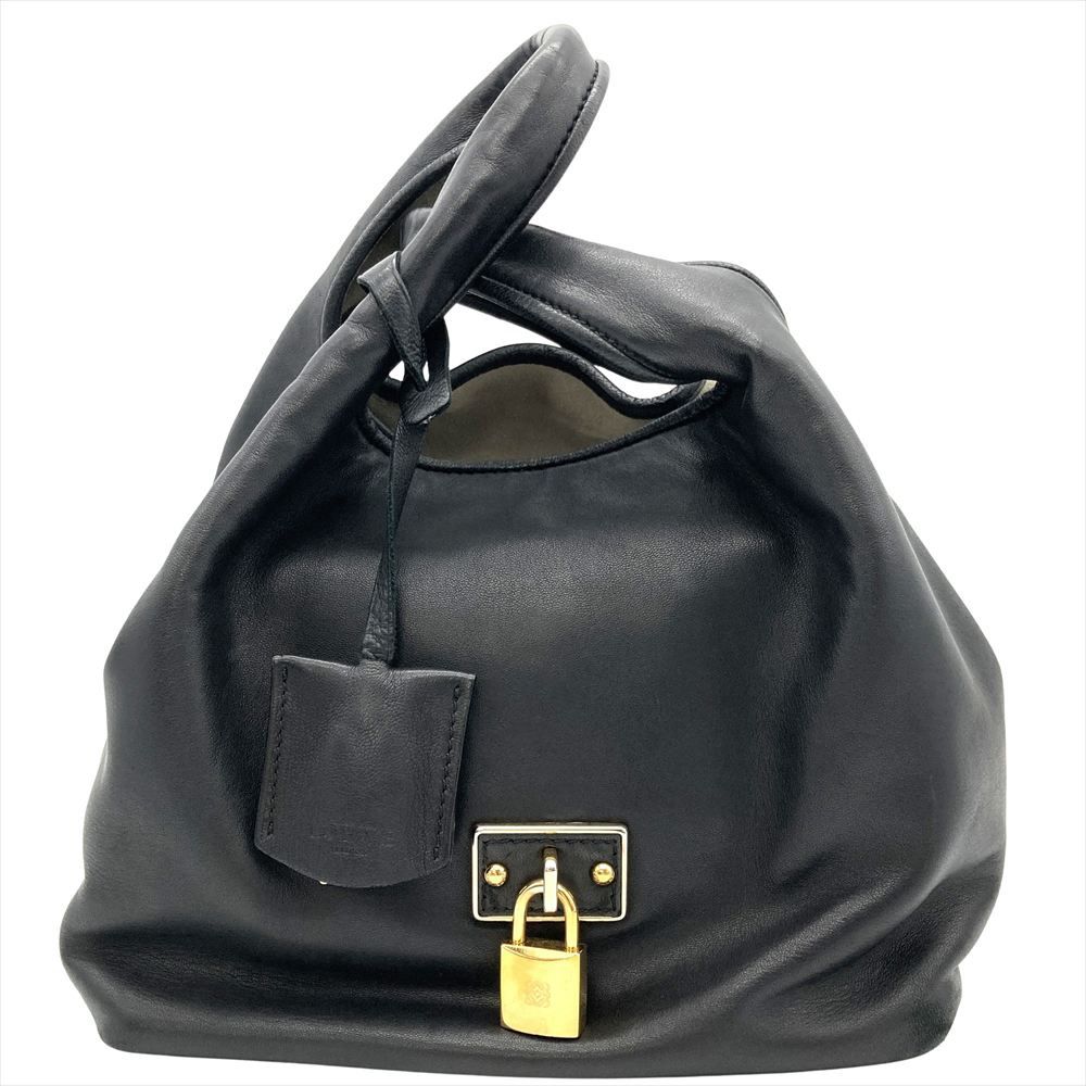 ロエベ LOEWE カリエ PM ハンドバッグ ラムスキン ブラック ゴールド金具 レディース