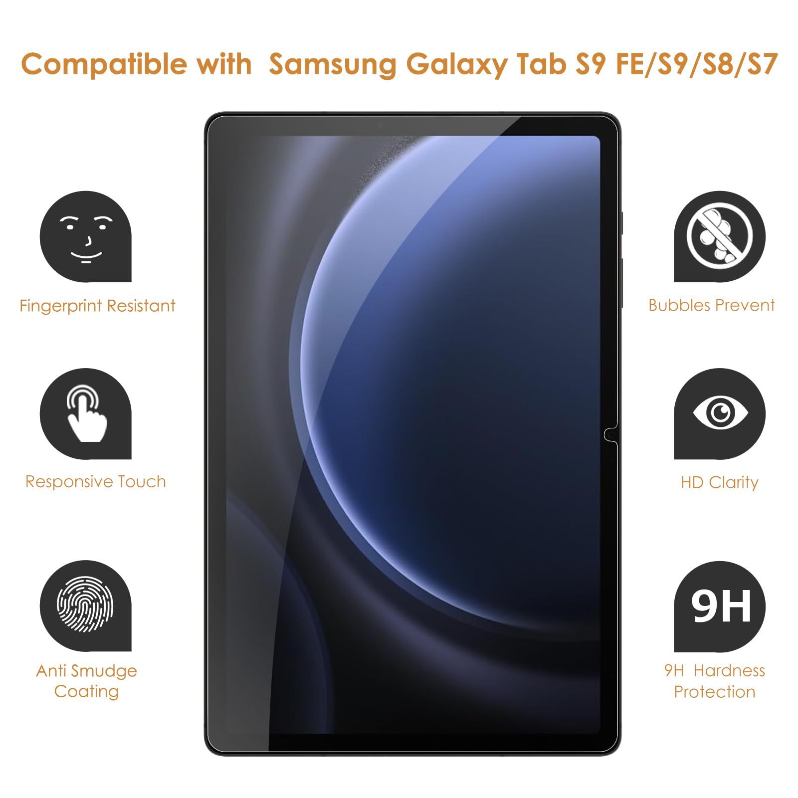 新品 Hianjoo 2枚セット Samsung Galaxy Tab S9 FE / S9 対応 保護