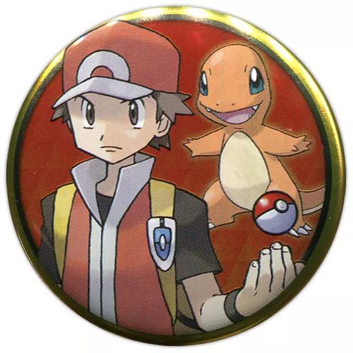 中古】バッジ・ピンズ 主人公(男の子)＆ヒトカゲ 「ポケットモンスター