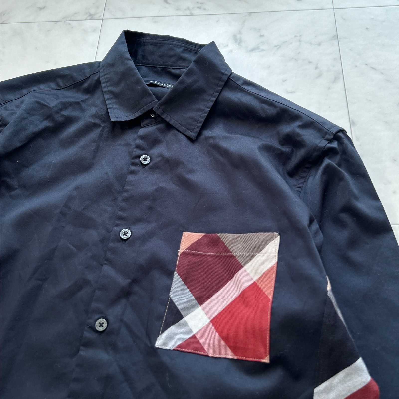 ブラックレーベルクレストブリッジ シャツ ブラック Mサイズ 長袖 美品