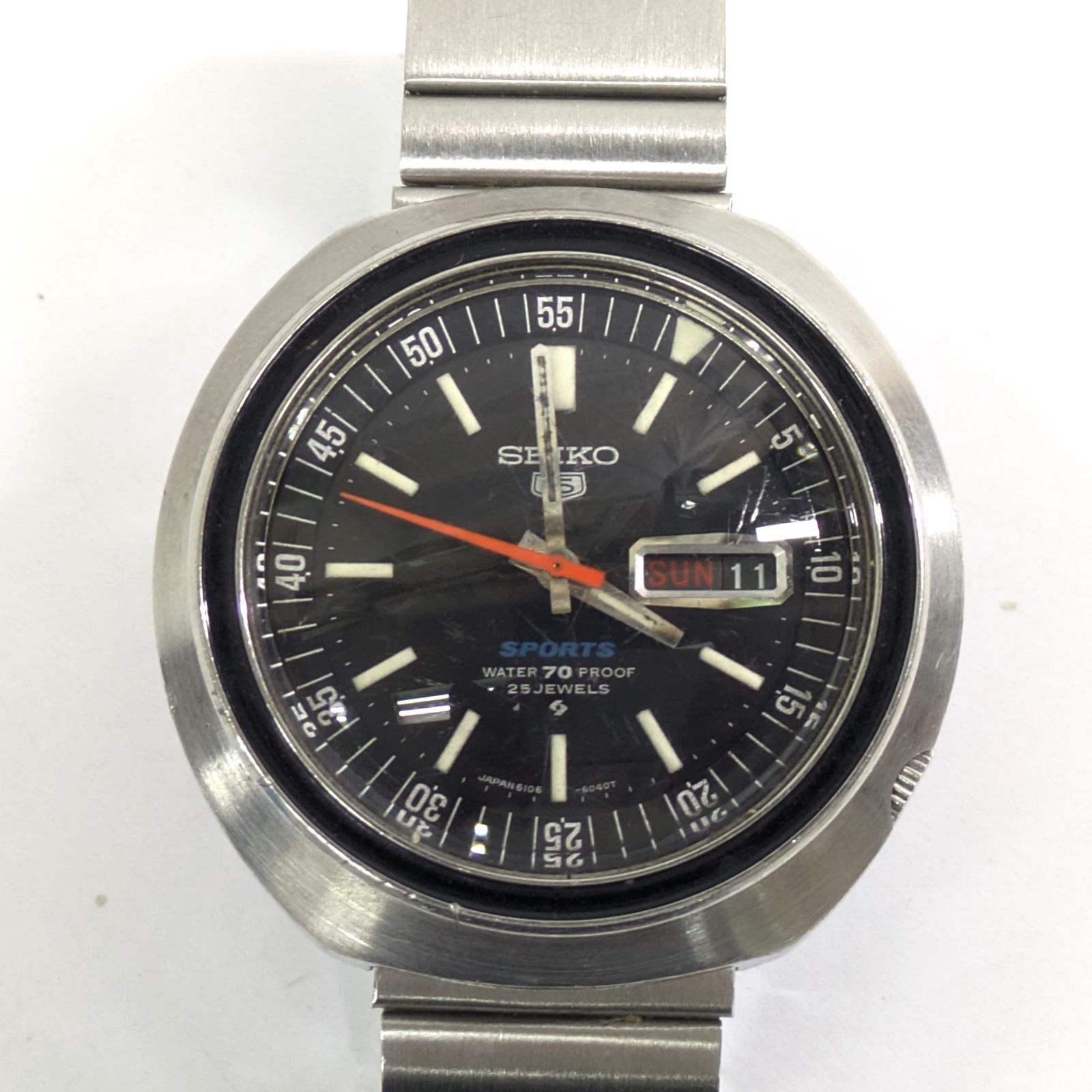 稼働品 SEIKO 5 SPORTS セイコー スポーツ 6106-6040 25石 自動巻き メンズ 腕時計