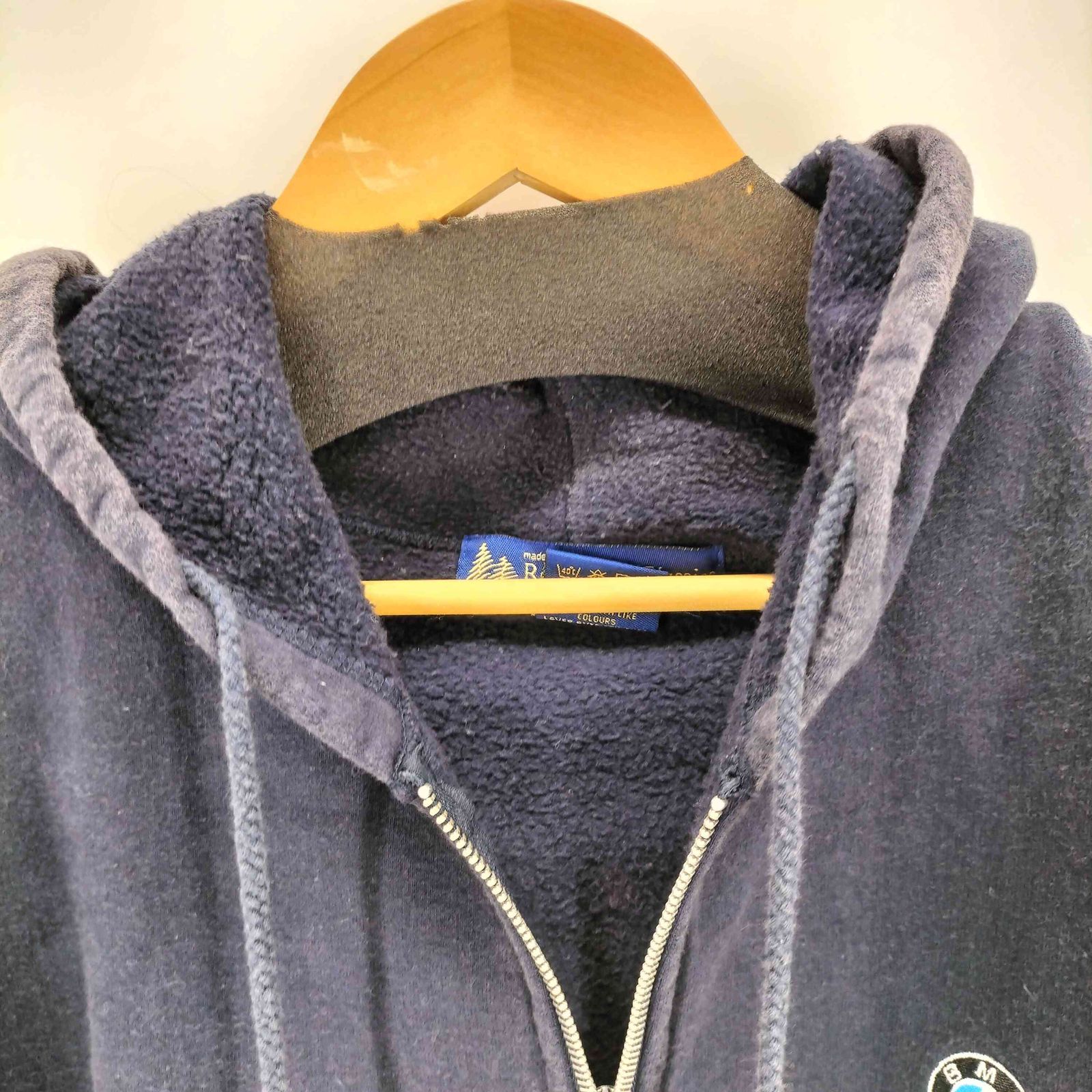 ユーズドフルギ USED古着 企業ロゴ刺繍ジップアップパーカー メンズ