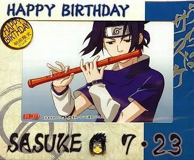 キャラカード キャラクター うちはサスケ ハッピーバースデーブロマイドセット 初回 ピンズ付き NARUTO ナルト